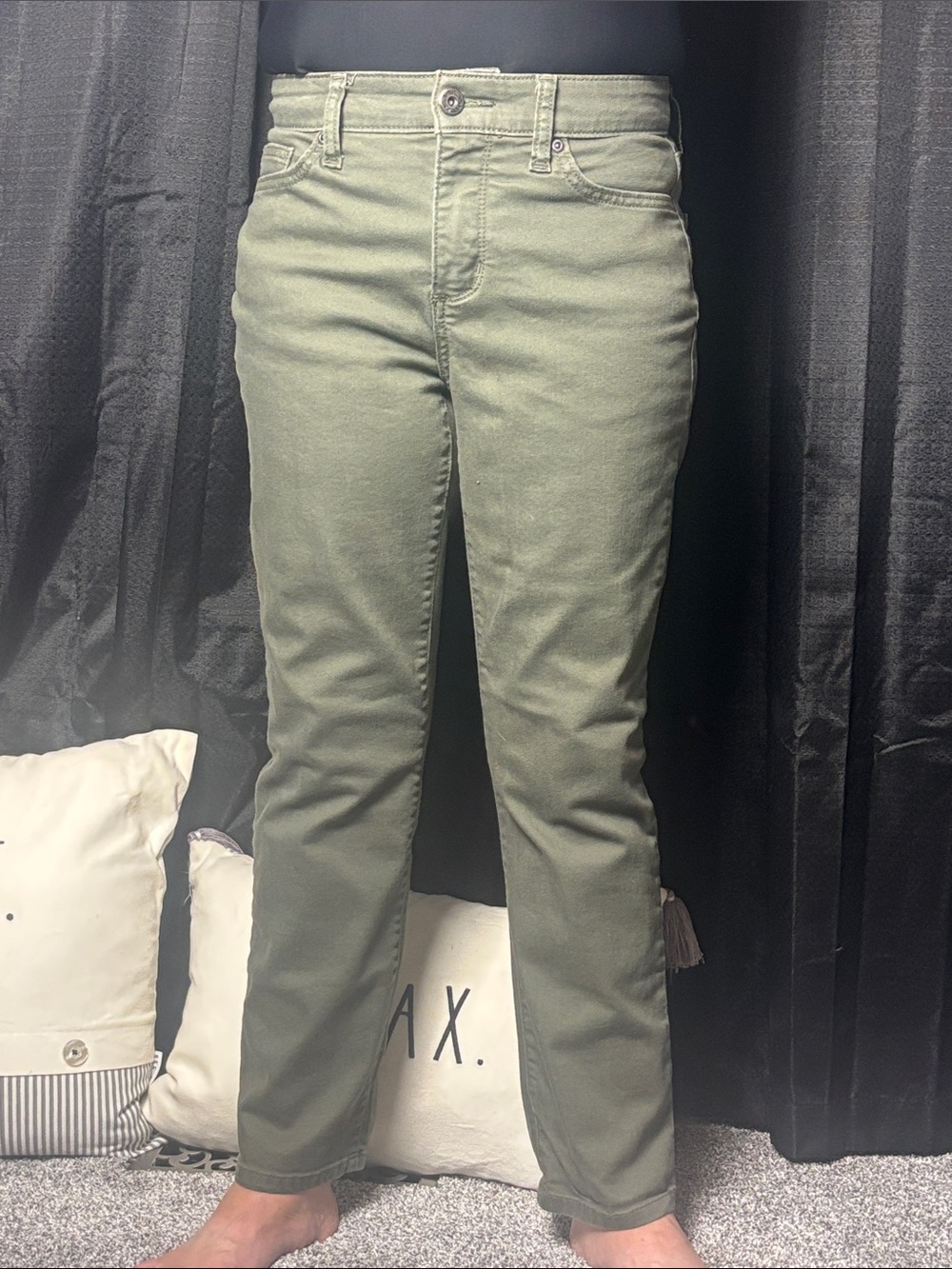 St. John's Bay Olive Straight Leg Jeans